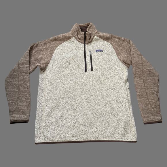 Patagonia Better Sweater 1/4-Zip Fleece Tan/Brown EUC Size XL - Picture 1 of 7